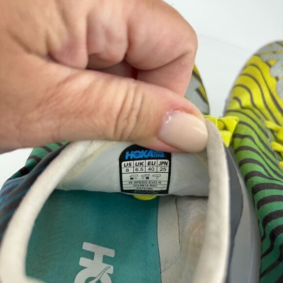Hoka One One Speed Evo R Rio Women's 8 Shoes Running Track Yellow Green Silver - Picture 7 of 12